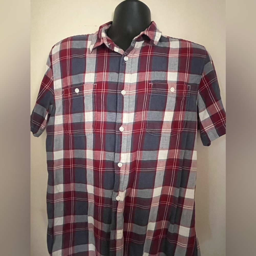 American Rag Red and Blue Plaid Casual Shirt - Picture 1 of 4